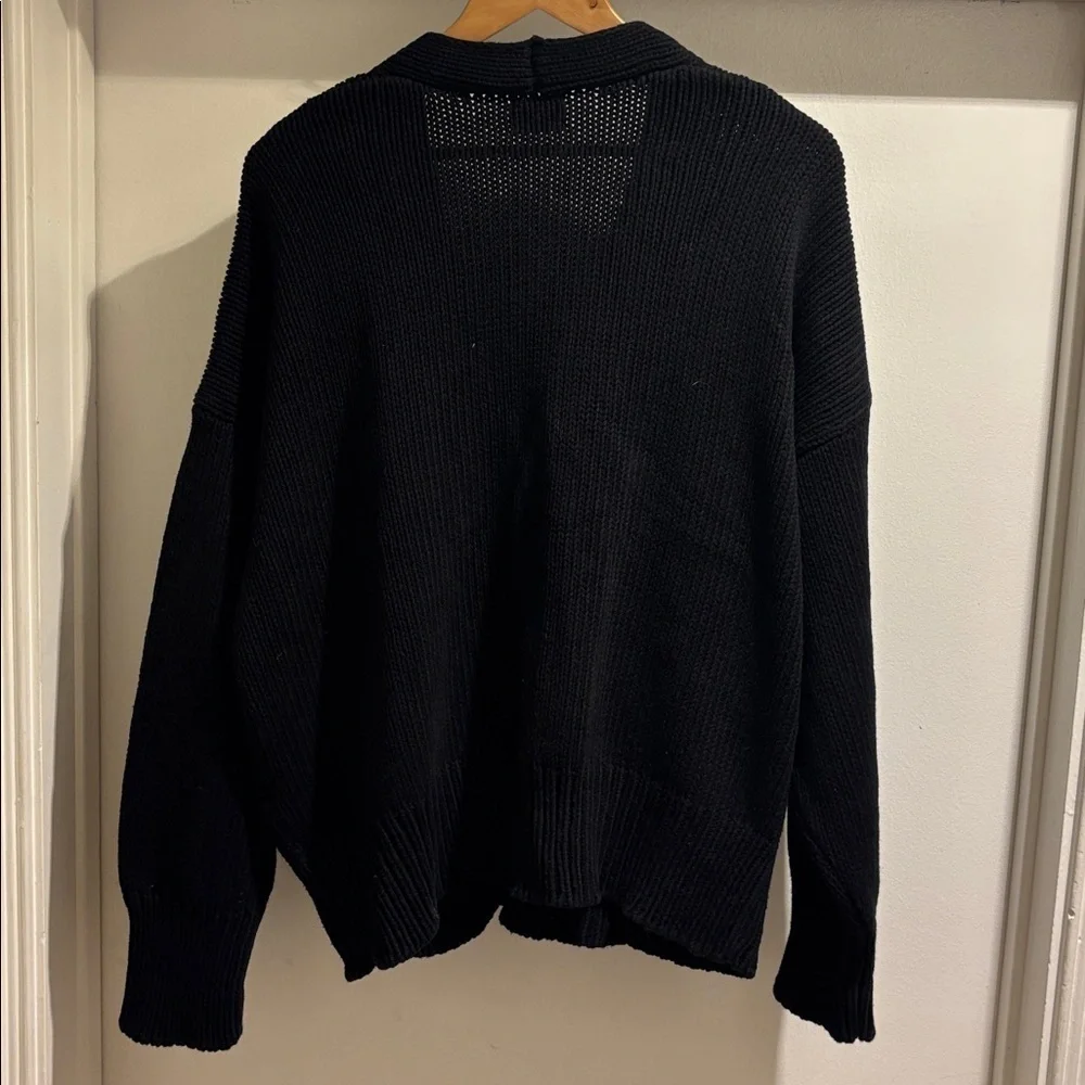 Black Cardigan Sweater with Pockets